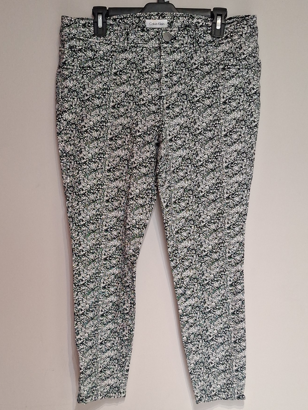 Calvin Klein Black & White Micro Print Skinny Pants